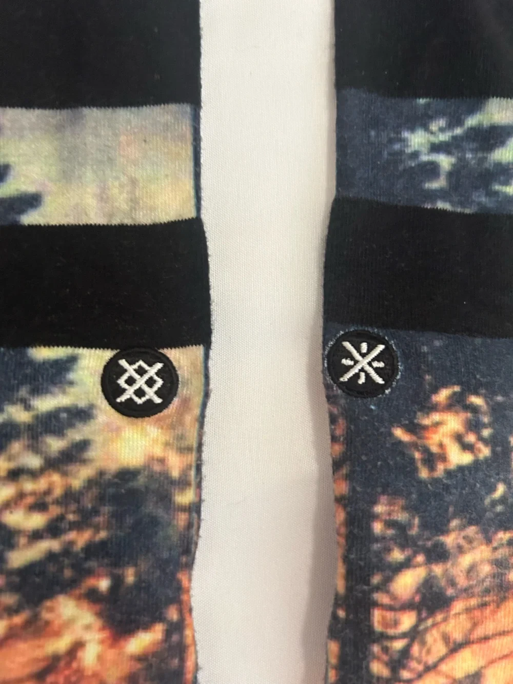 Stance Scenic Sunset Landscape Crew Socks Size L Orange Black